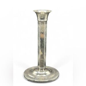 Vintage Lunt Silver Plated Etched Metal Candlestick Candle Holder Home Decor